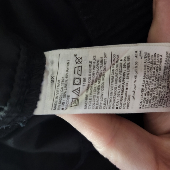 Old Navy Black Linen-Blend Cropped Pants Women’s 2X Elastic Waist Contemporary C - Picture 5 of 5